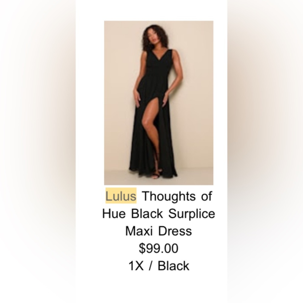Lulu's Elegant Black Maxi Dresses QTY 2